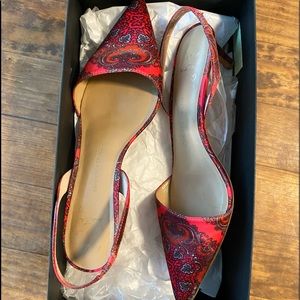 Banana Republic Pink Paisley heel Shoes~ womens size 9💓